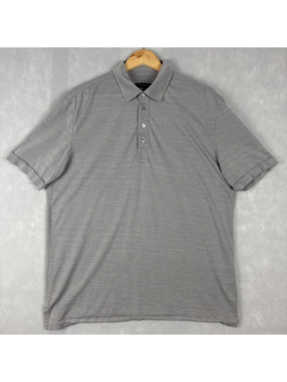 Ermenegildo Zegna Polo Shirt‎ Men's XXL Gray Cotton Silk Knit Casual Summer